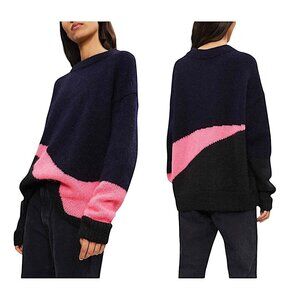 Zadig & Voltaire Tony Mohair Sweater, Blue/Pink, Size S‎